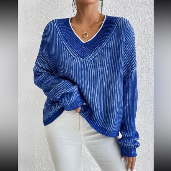 Cozy Relaxed Fit Slouchy Stripes Sweater Top - Picture 7 of 16